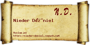 Nieder Dániel névjegykártya