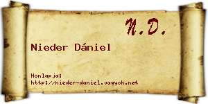Nieder Dániel névjegykártya